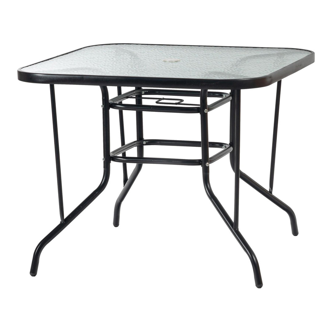 Square Outdoor Dining Table With Umbrella Hole , 90cm cm W 90cm cm D