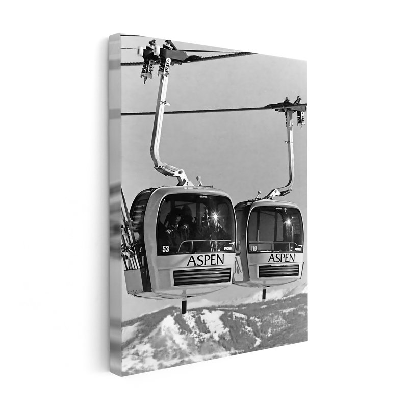 Gondole Aspen Mountain, Sans cadre, Canevas, H 24 po x l 32 po