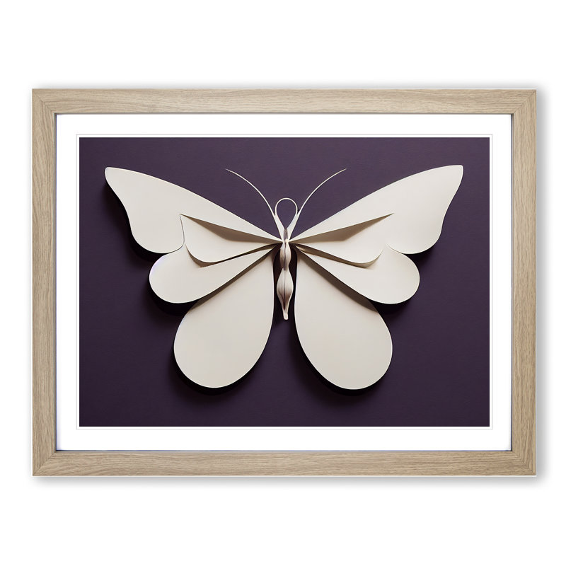 Luxurious Butterfly - Framed Print, 25cm H x 34cm W x 2cm D, Oak
