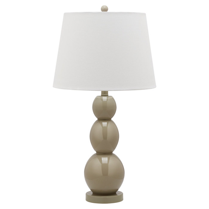 Dearis Glass Table Lamp, Taupe