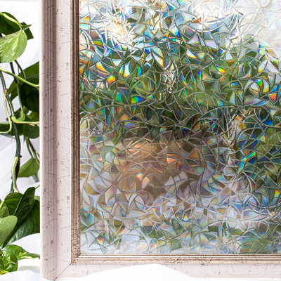 35.4 In. X 78.7 In. Window Film 3D Static Decoration Self Adhesive For UV Blocking Heat Control Privacy Glass Stickers