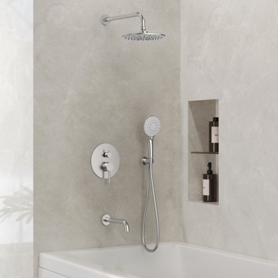 Ensemble de douchette TubandShower, tête de douche à pluie de 9 po avec douchette à 3 réglages