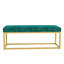 Banc de style Mid-Century avec cadre en cuir synthétique et en acier pour le vestibule, peut supporter 600 lb, siège confortable en mousse haute densité, style de rangement rapide à installer, cuir synthétique, support, charge de poids, velours doux