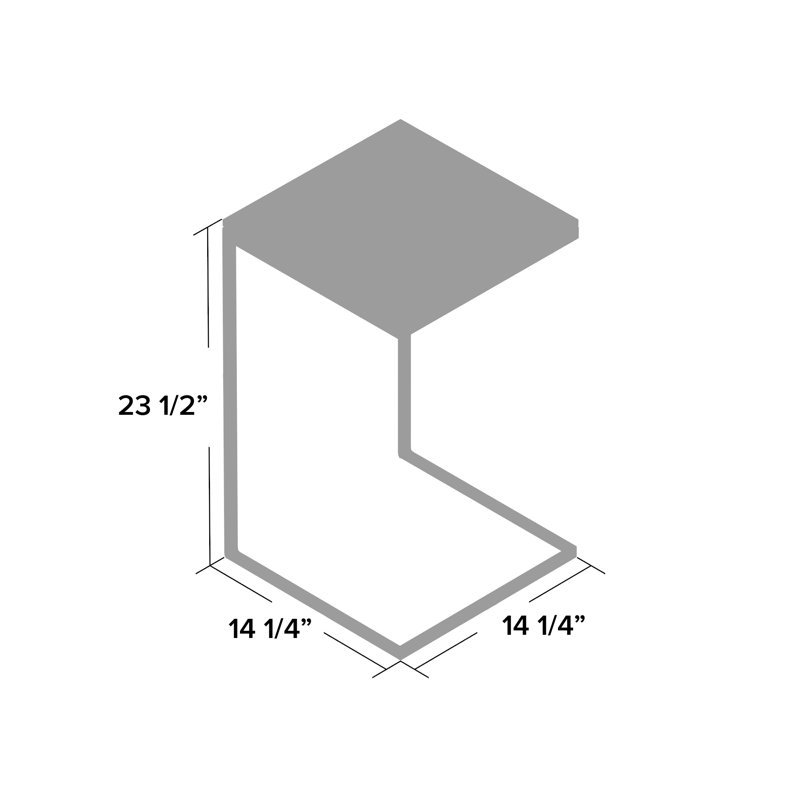 C Table End Table, Chrome/Black Stone