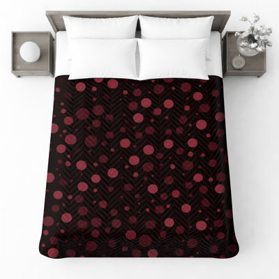 Red Polka Dots Quilted Bedspread