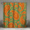 Rideaux de douche orange à motif cachemire extra long