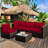 Rattan Sectional Seating Group with Cushions-191992091