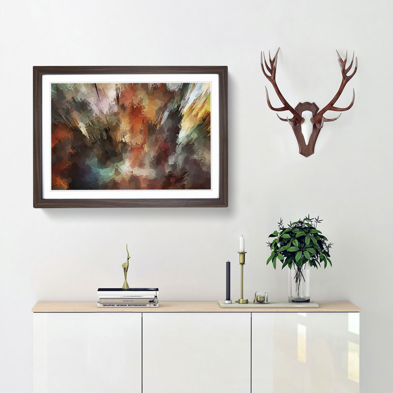 The Future in Abstract - Picture Frame Painting Print, 27cm H x 36cm W x 2cm D, Walnut Framed