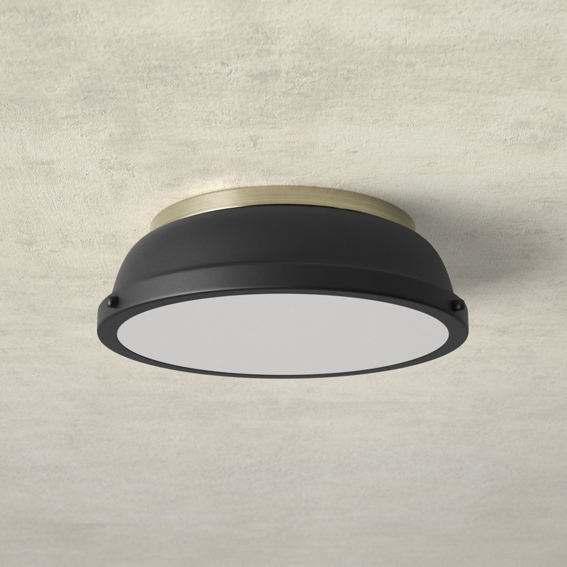Calico Steel Flush Mount, Aged Brass, Matte Black