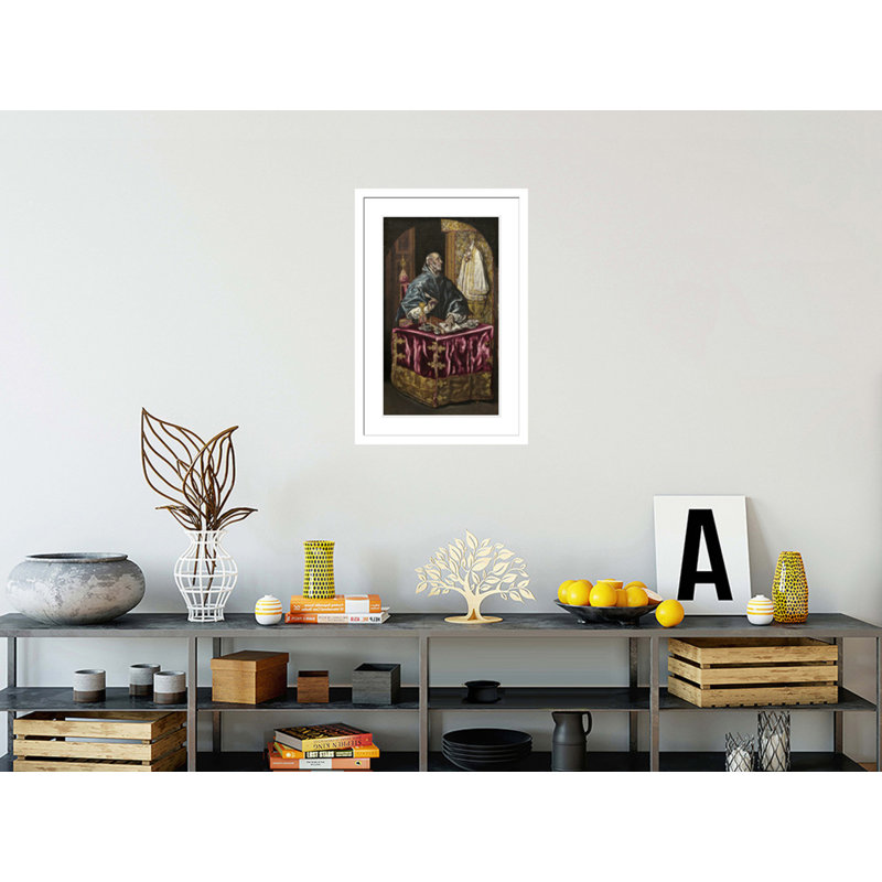 Saint Ildefonso par El Greco, impression giclée encadrée, H 29,5 po x l 22,73 po