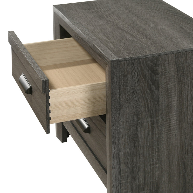 Table de bout de table de chevet contemporaine 1Pc avec deux tiroirs de rangement