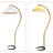 Vintage 59" Mid-Century Modern Arched LED Floor Lamp,Pleated Shade
