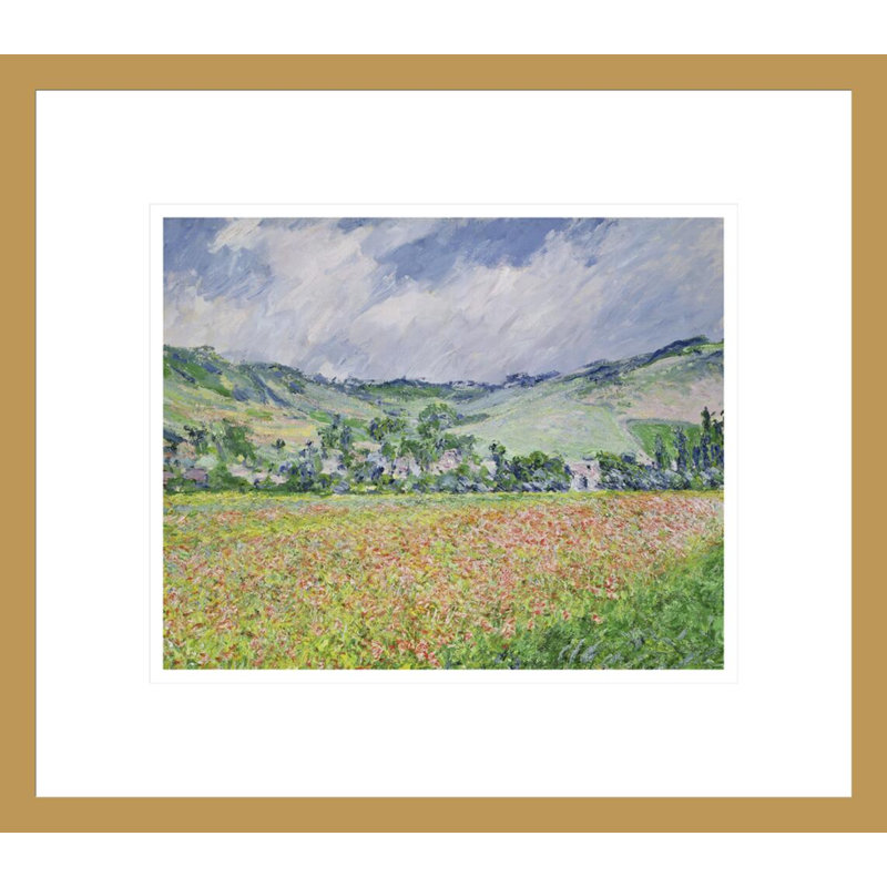 Le champ de coquelicots près de Giverny par Claude Monet, impression giclée encadrée, H 13,75 po x l 15,68 po