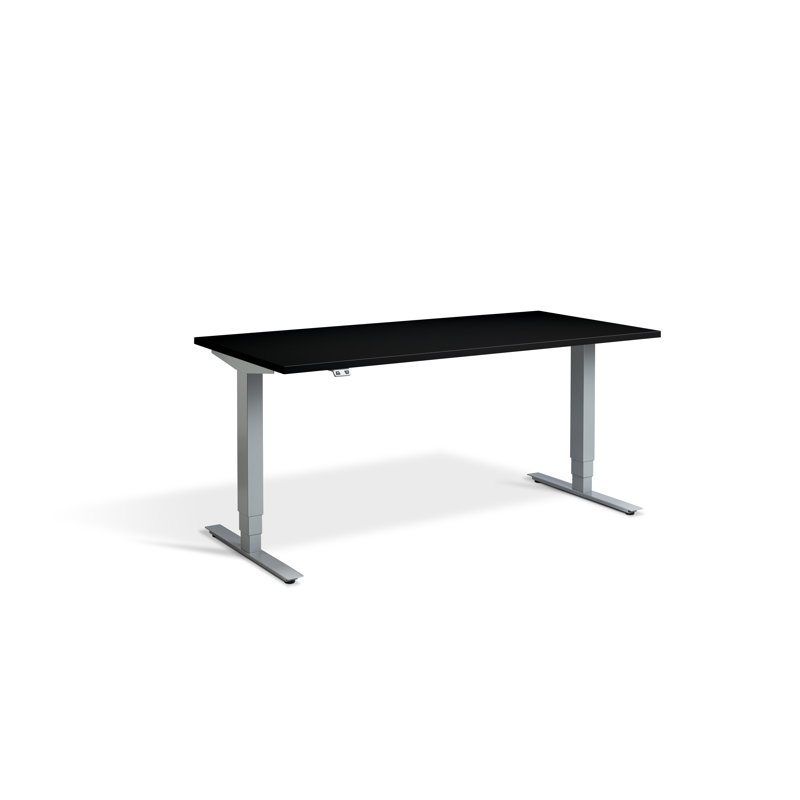 Trexler Metal Base Standing Desk, 1300cm H x 1400cm W x 800cm D, Black/Silver