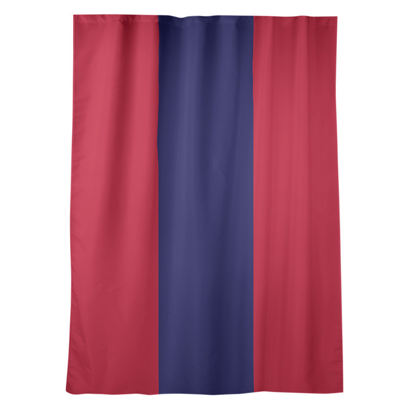 Striped Room Darkening Rod Pocket Single Curtain Panel, Seattle Baseball Red/Midnight Navy Blue/Red