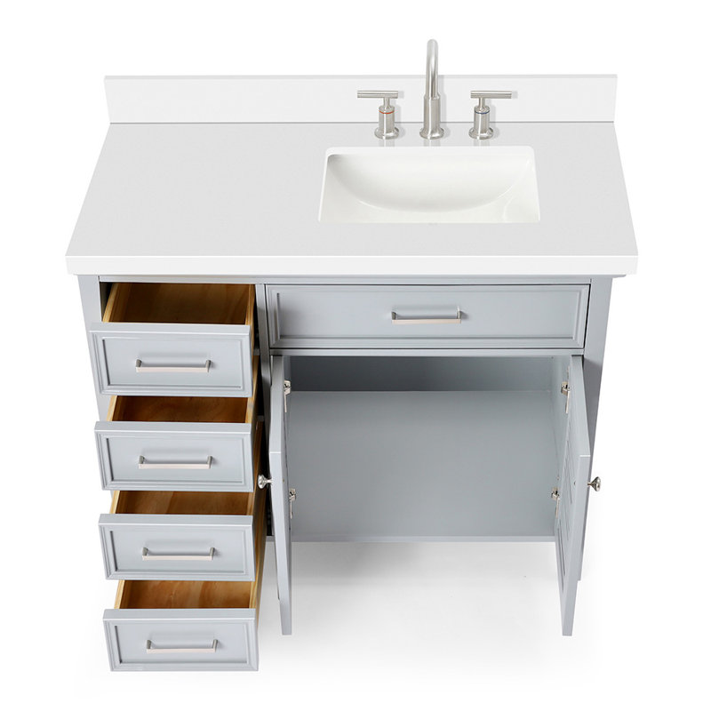 Ensemble de meuble-lavabo simple 43 po Bodhin, gris