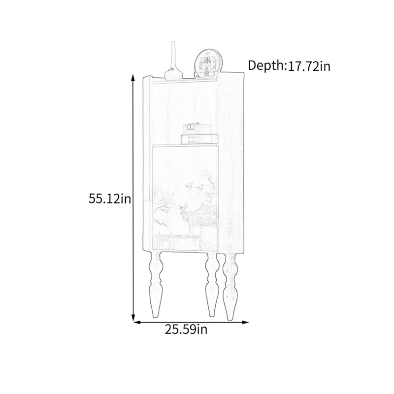Armoire de rangement en pin avec plateau large