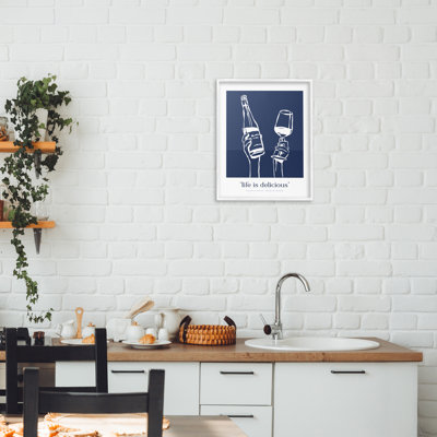 Navy Life Is Delicious Framed Giclee, design by Lettered and Lined