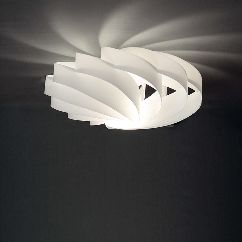Swirl LED Flush Mount, 7.5" H x 15.75" W x 15.75" D, White