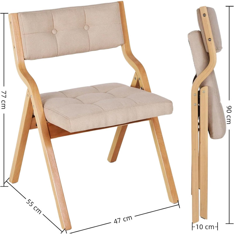 Fabric Padded Banquet Folding Chair Folding Chair, Beige