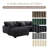 5 - Piece Upholstered Gray Faux Rabbit Fur Flannel Modular Sectional Sofa with Throw Pillows & Removable Ottomans-29723059
