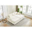 Ensemble de 2 housses de coussins et coussins en velours côtelé 2 pièces, beige, 2 pièces, 1414278 cm