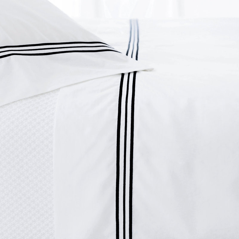 Trio Black Flat Sheet, Twin/Twin XL Flat Sheet