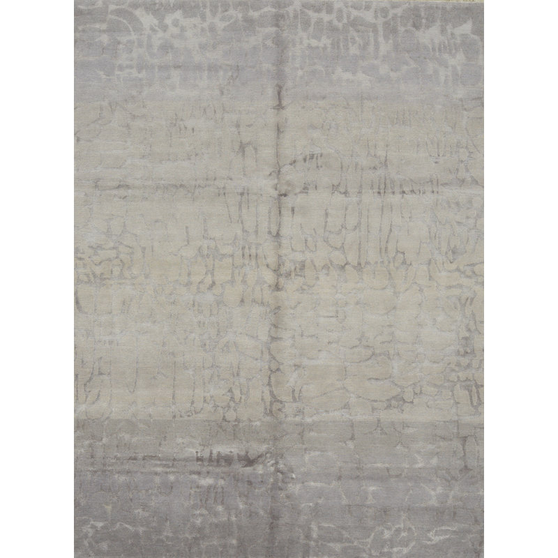 Tapis gris de haute qualité noué à la main