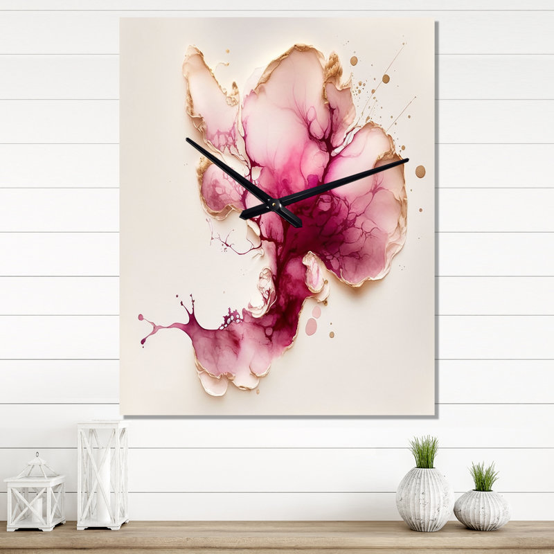 Jermarius - Horloge murale abstraite à encre liquide surdimensionnée, Grand