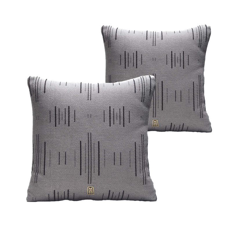 Ensemble de 2 coussins décoratifs gris RAICES par Andean, édition limitée, Gris