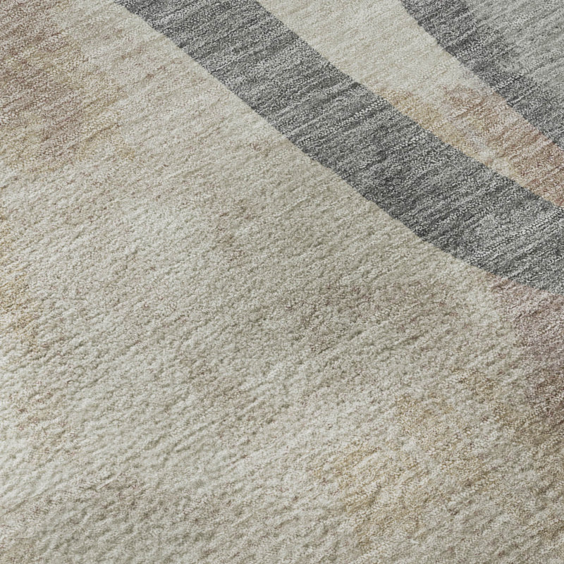 Tapis botanique de qualité supérieure lavable à la machine Mayfield AMF2337, Taupe, 9 pi x 12 pi