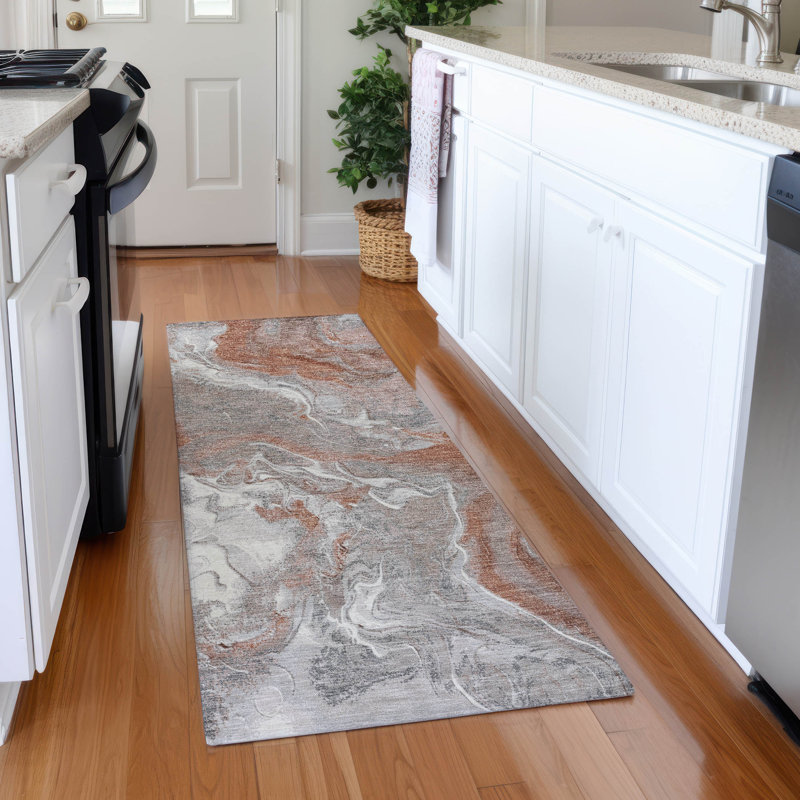 Premium Machine Washable Strinko AMF1682 Abstract Rug, Runner 2'3" x 7'6"