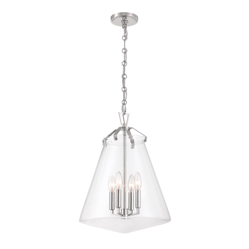 Luminaire suspendu 4 lumières Alanya, Nickel