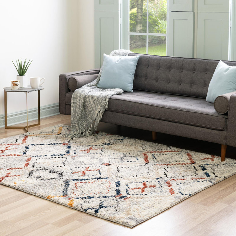 Tapis beige à motif géométrique Tucson, Rectangle de 10 pi x 14 pi