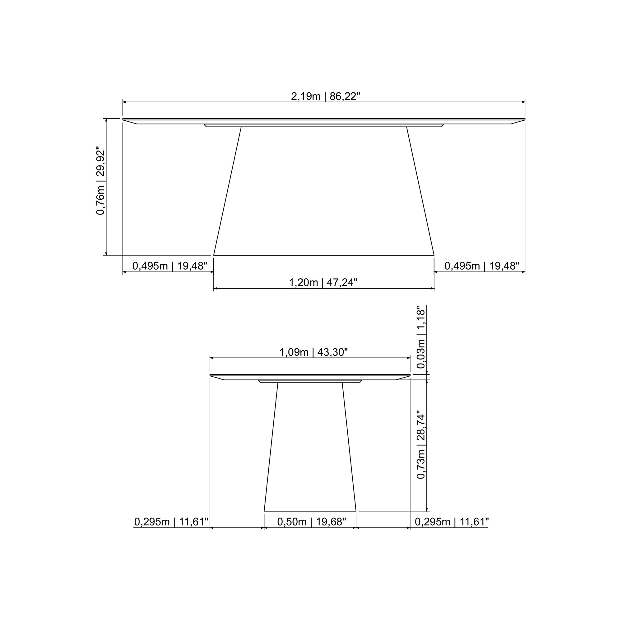 Nisrine 86" Oval Dining Table, Brown