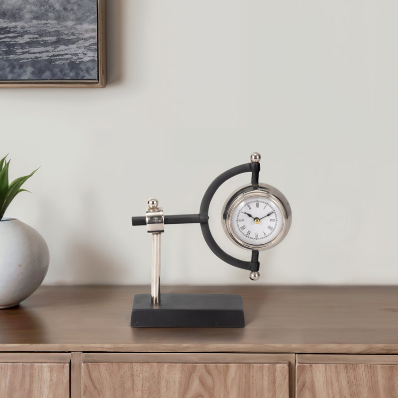 Horloge de bureau Aparicio Tia, Argent / noir