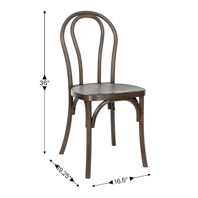 Statice Indoor And Outdoor Commercial Grade Wood Look Resin Thonet Style Chair, Brown
