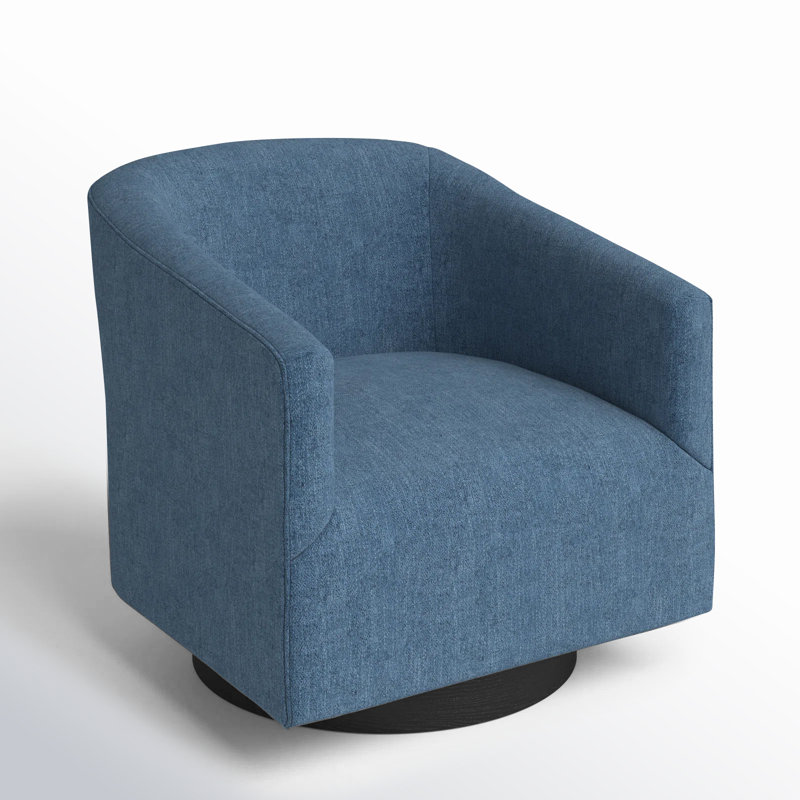 Fauteuil demi-tonneau pivotant Bevis, Tweed bleu