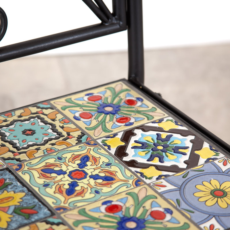 Mosaic Bench Metal Outdoor Bench