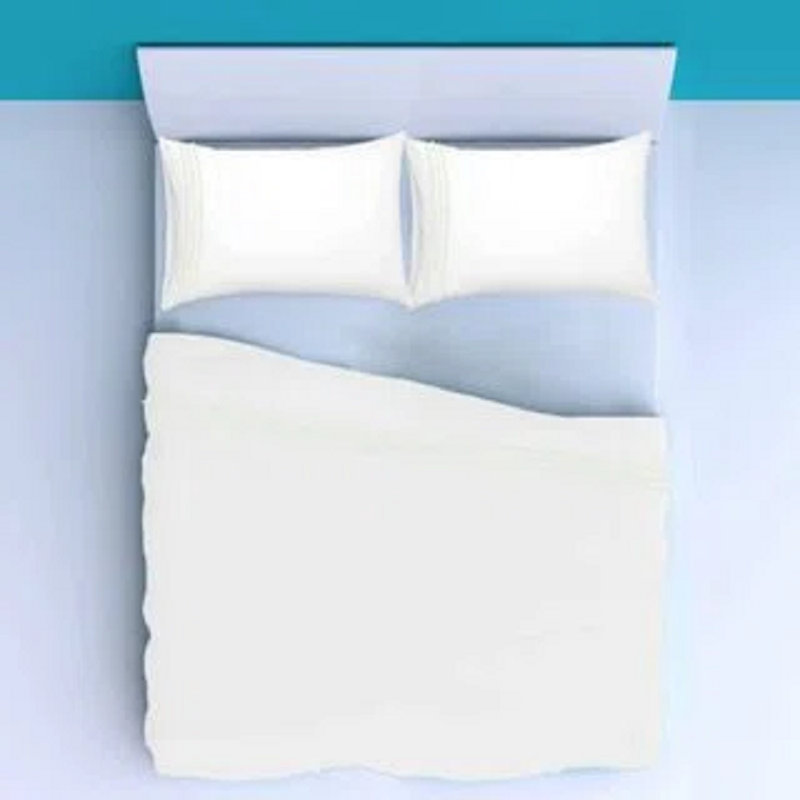500TC Cotton Triple Embroidery Sateen Solid Cotton 4 Piece Sheet Set Fitted Sheet Fits Upto 16" Deep Pocket, White Border