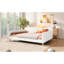 Lit de jour beige Queen Size, recouvert de lin, 4 pieds de soutien, structure solide, polyvalent pour la maison, montage facile, design moderne, assise et couchage confortables, sommier non requis