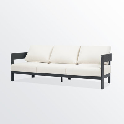 82.3" Powder Coated Aluminum Outdoor Patio Sofa With 5'' Seat Cushions