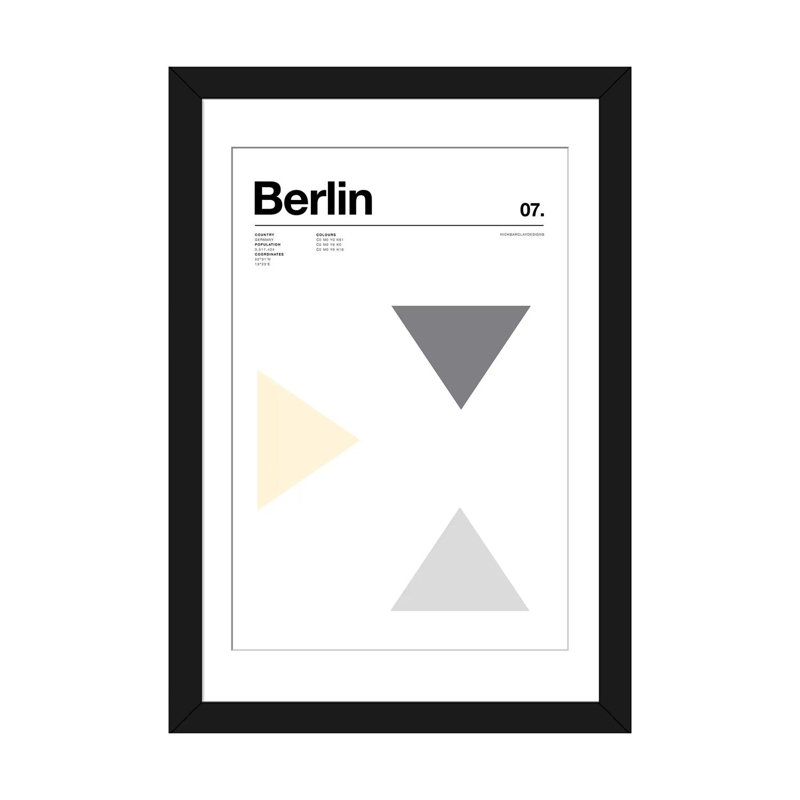« berlin' », reproduction d’impression sur toile, H 32 po x l 24 po x P 1 po, Toile tendue, Blanc