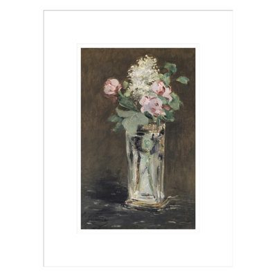 «Flowers in a Crystal Vase 1882» par Edward Manet, impression giclée sur cadre