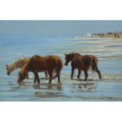 " Chincoteague Ponies " by Chuck Larivey Painting Print