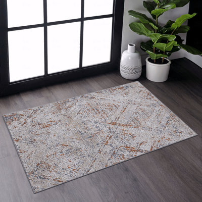 Tapis 2 x 3 non délesté pour le salon, la chambre à coucher, le bureau à domicile, un tapis élégant et résistant aux taches