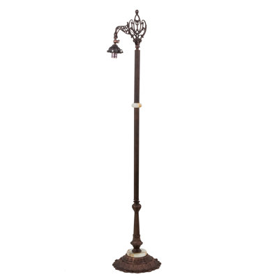Victorian 61'' Mahogany Bronze Arched Floor Lamp