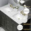 Comptoir de salle de bain simple 61 po en pierre de quartz avec lavabo double - pour meuble-lavabo, sans armoire