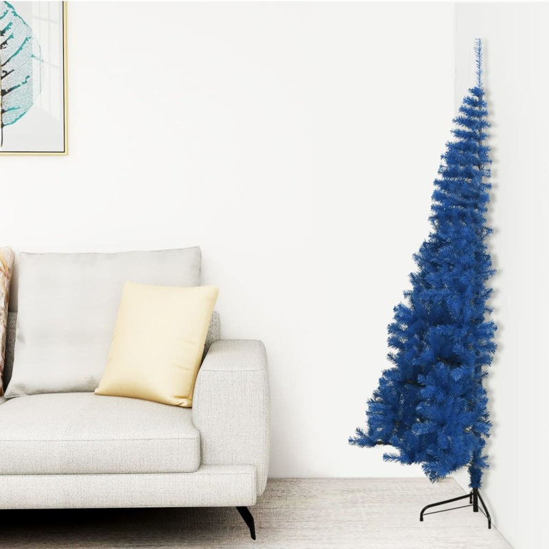 Arbre de Noël artificiel en forme de demi-cercle avec support PET, H 8 pi, Or