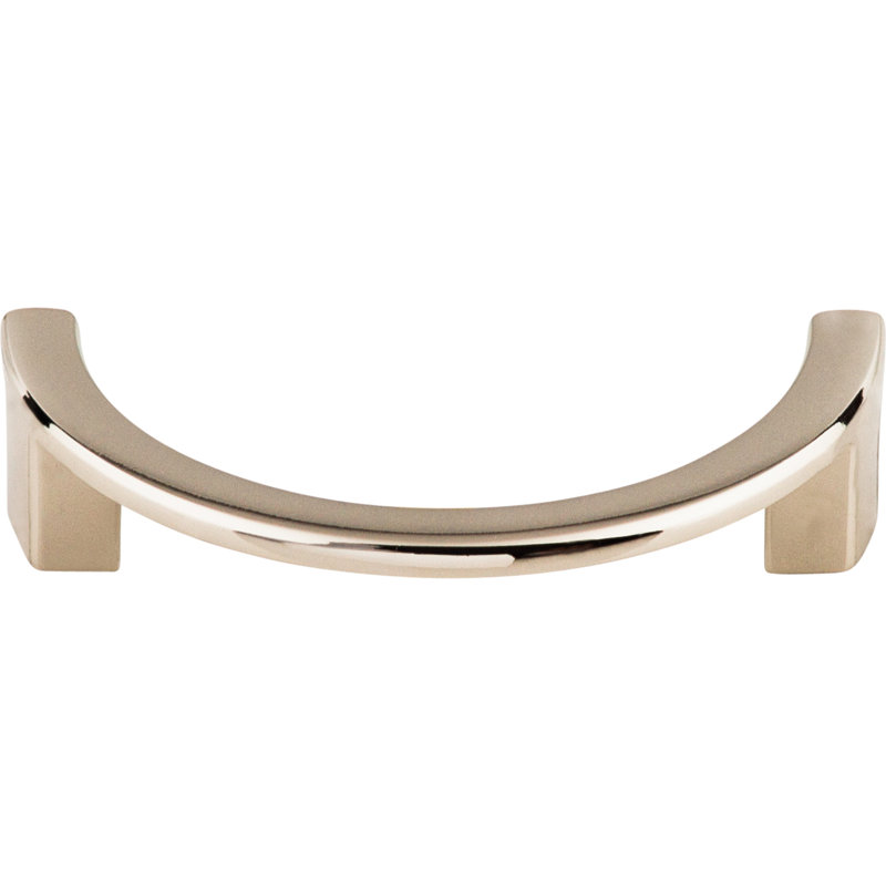 Half Circle Open 3 1/2" Center to Center Finger pull, Polished Nickel